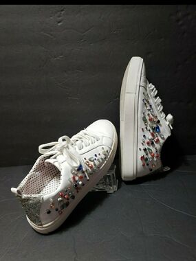 BETSEY JOHNSON "Tippie"  Faux Leather Rhinestones Sneakers Youth Size 5M